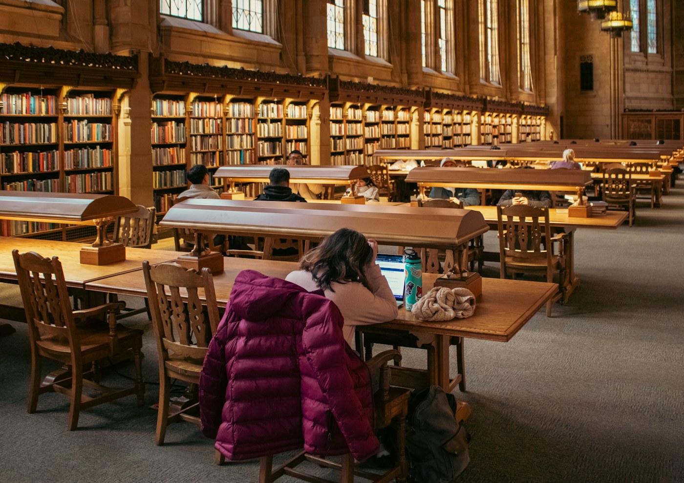 Students studying in Suzzallo Library at the University of Washington