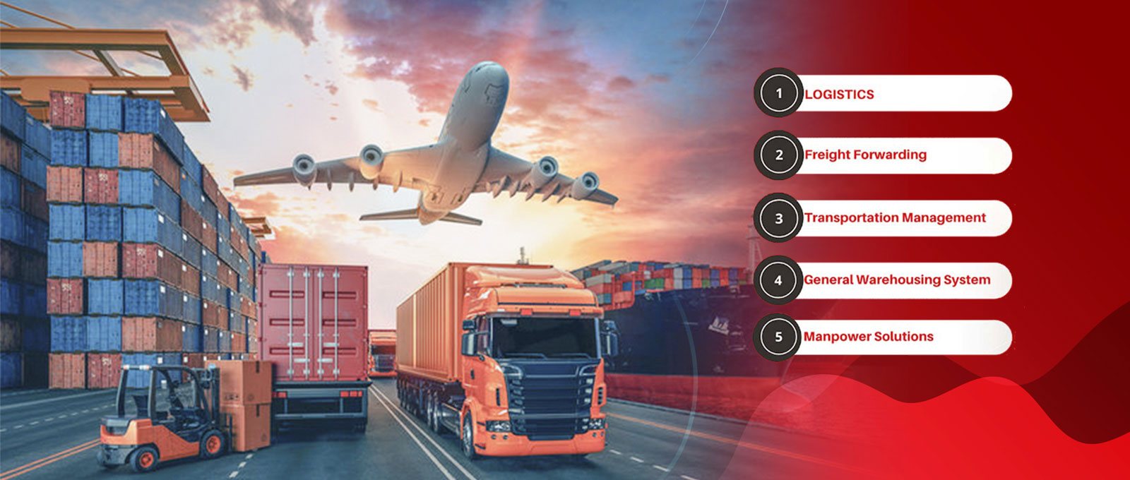Sun Wiprov logistics artwork featuring road, air and sea freight